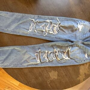 American Eagle Blue Skinny Distressed Jeans